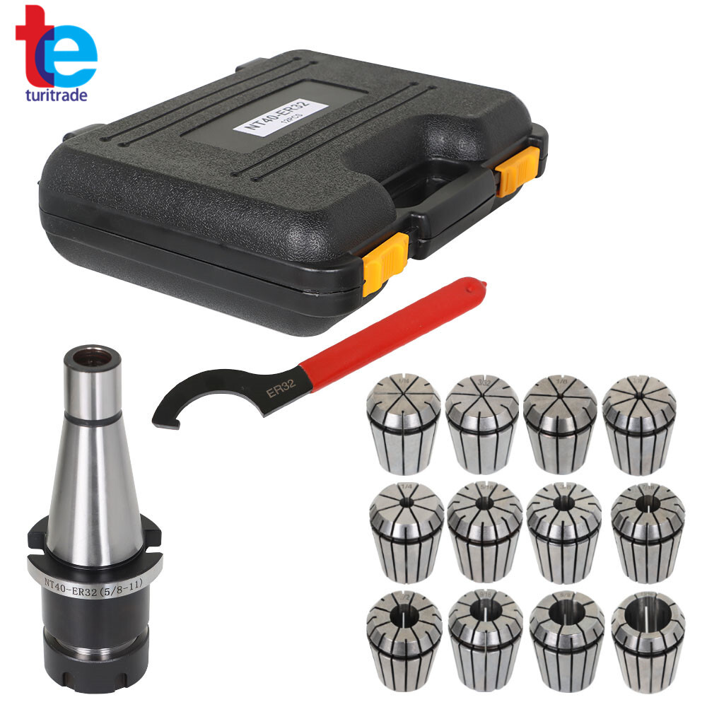 14-Pieces ER-32 NMTB 40 Spring Collet Chuck Set Accuracy to .0005"