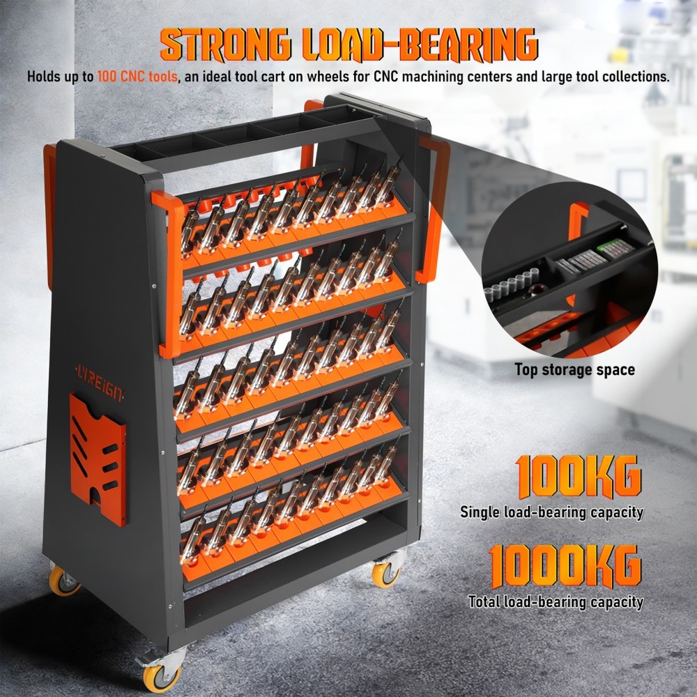 Rolling CNC Tool Carts CNC Tool Storage Rack CNC Mobile Tool Cabinet Tool Rack