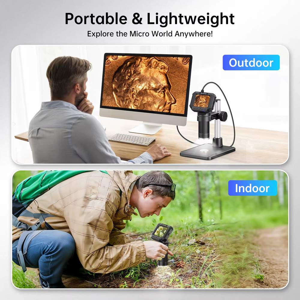 Digital Microscope 2.4inch USB Microscope for Electronic, Edcation, Repair, Coin