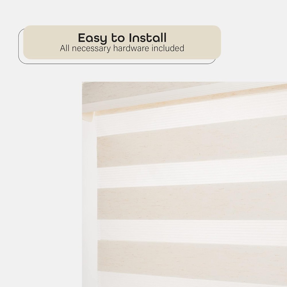 Cordless Celestial Sheer Double-Layered Window Roller Shade 35 Inch Width x 72