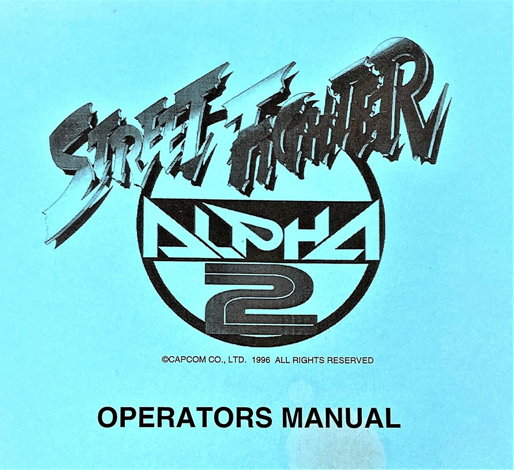 Capcom Street Fighter Alpha 2 Arcade Game Machine Operators Manual