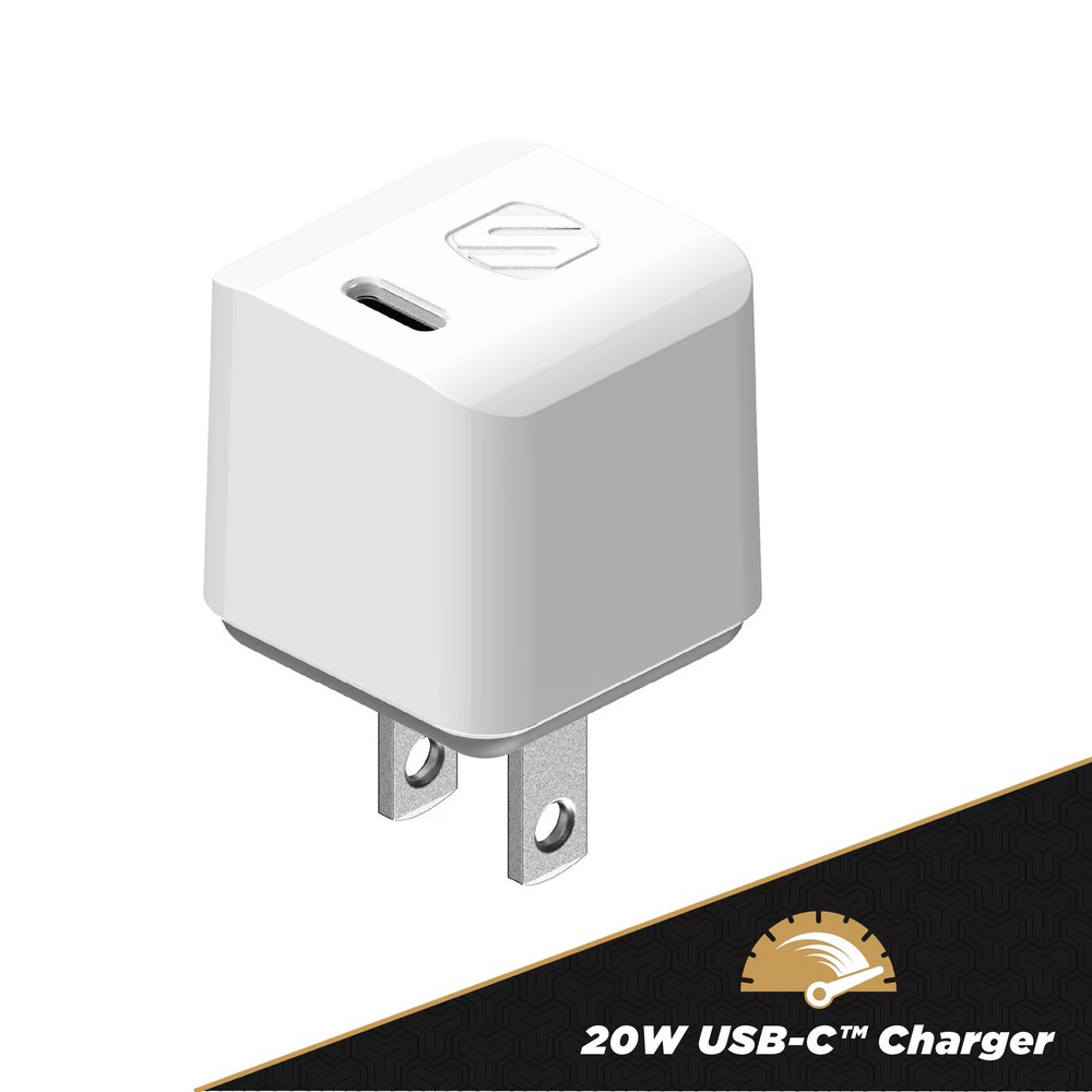 Scosche - PowerVolt 20W Mini Cube USB-C Fast Charger - White
