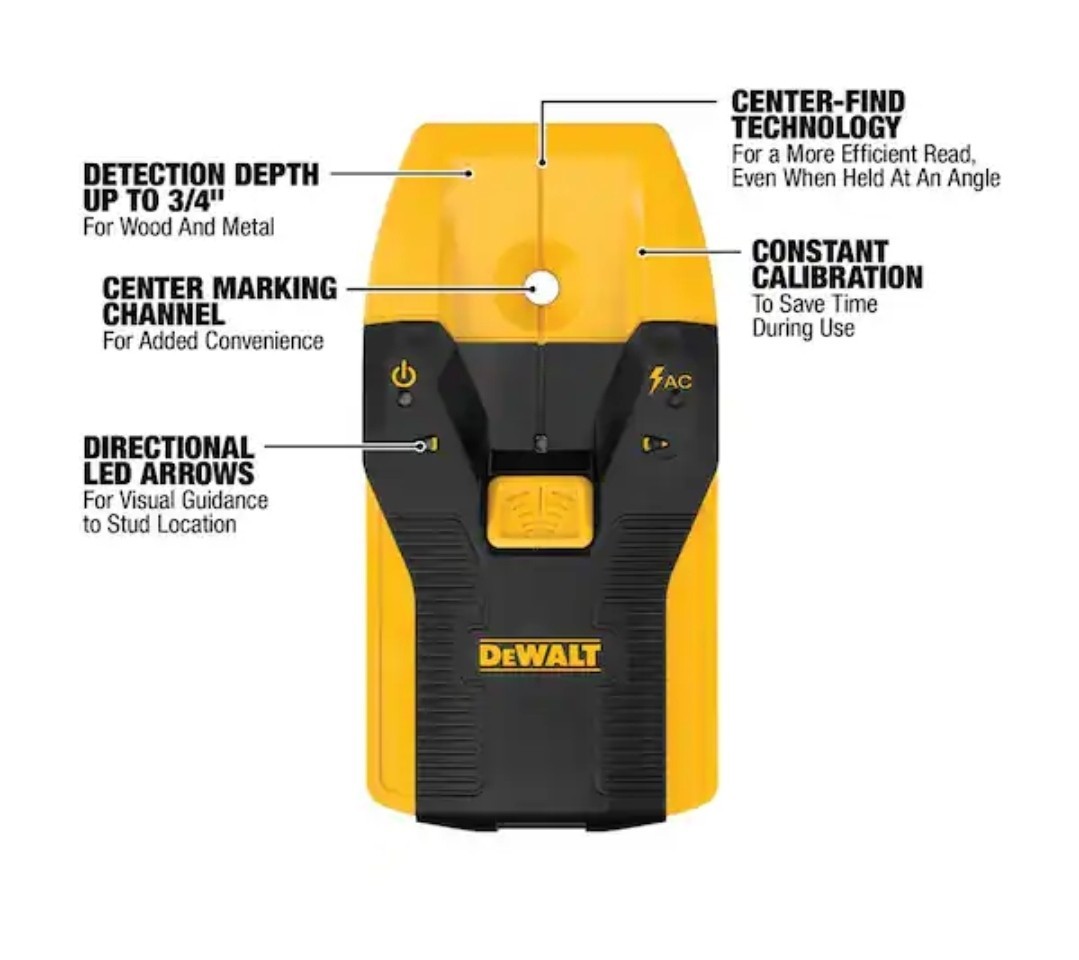 Dewalt 3/4-Inch Stud Finder DW0100 Finds Wood and Metal Studs NEW