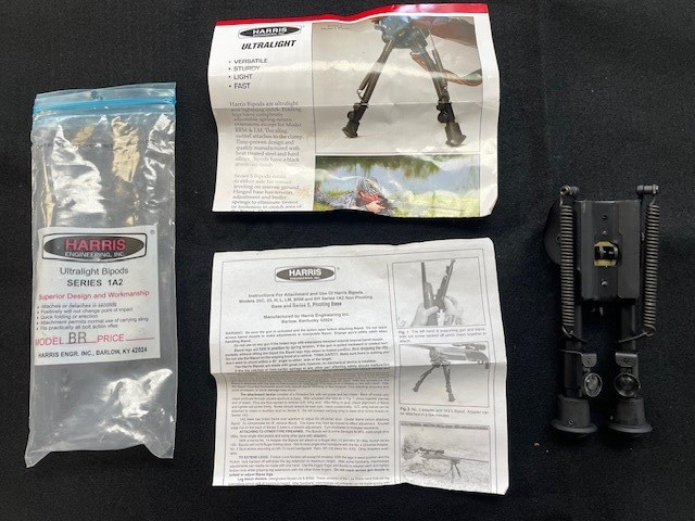 Harris Bipod 1A2-BR Engineering Bench Rest Leg Notch - Black