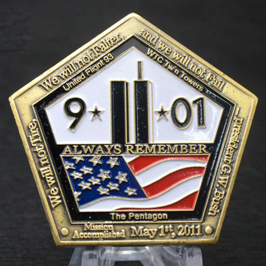 Challenge Coin Forget Pentagon Baking Paint 9/11 Never Iron Five Times