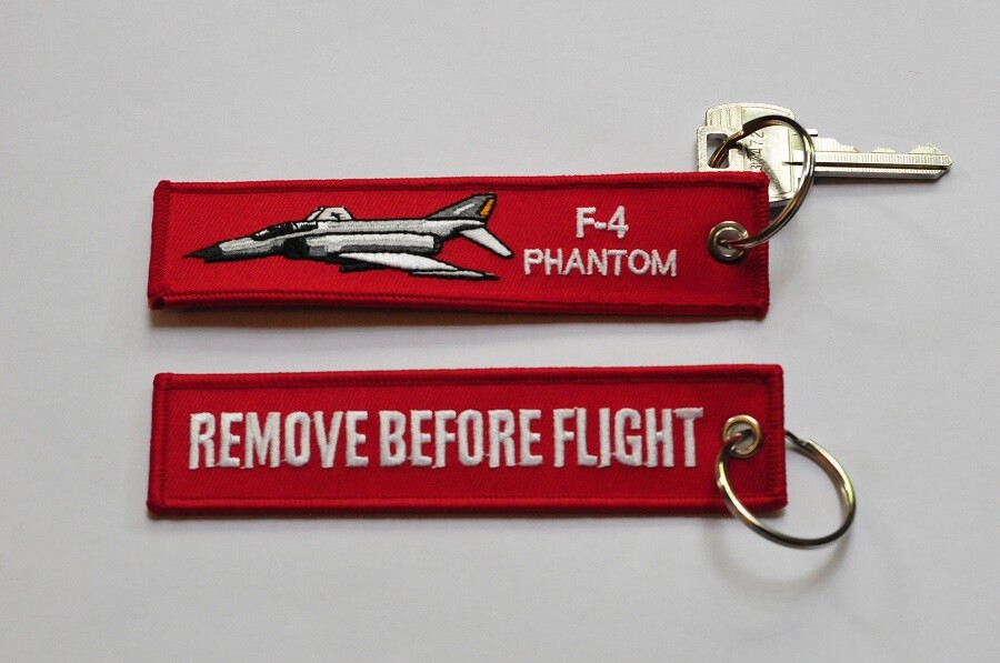 F-4 Phantom embroidered keychain keyring bagage tag