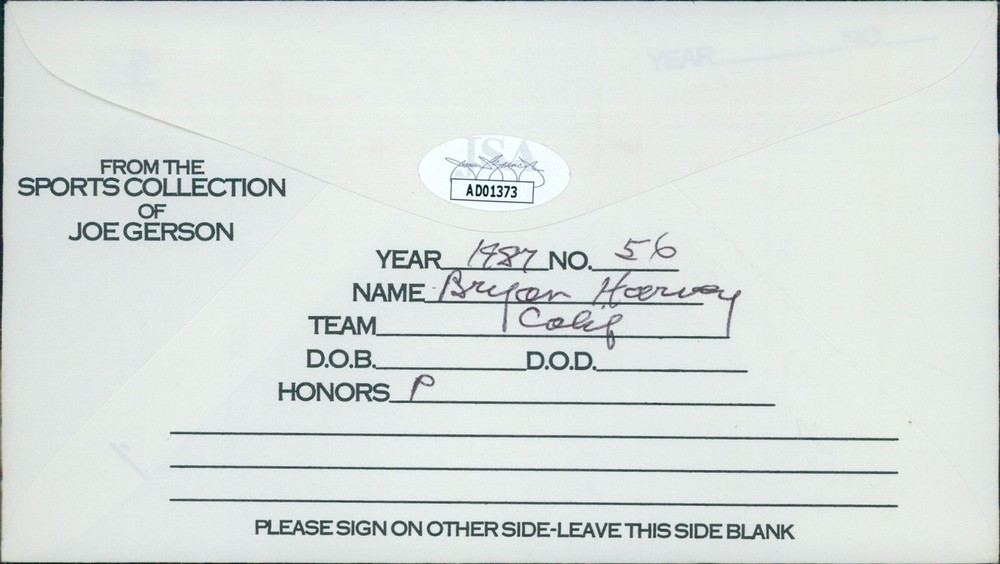 Bryan Harvey California Angels Signed First Day Issue Cachet JSA Authenticated