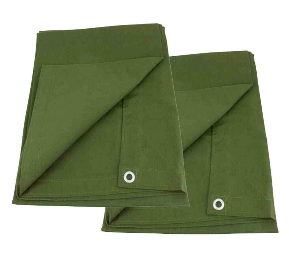 (2 Pack) 12' x 24' Canvas Tarp - Green