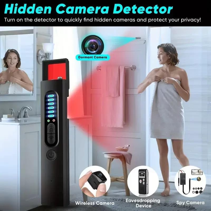 Hidden Camera Bug Detector AntiSpy Finder GPS Tracking Device Hotel Black