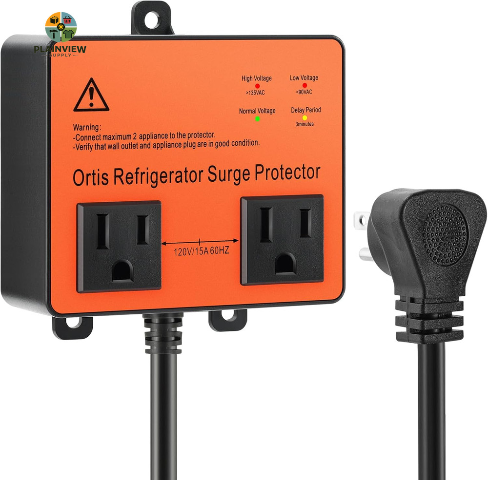 Refrigerator Surge Protector, Double Outlet Voltage Protector for Home Applianc