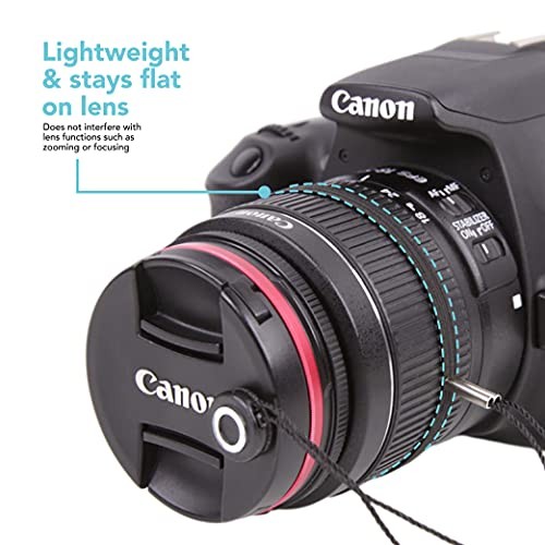 Camera Lens Cap Leash with Elastic String, Compatible with Universal DSLR SLR