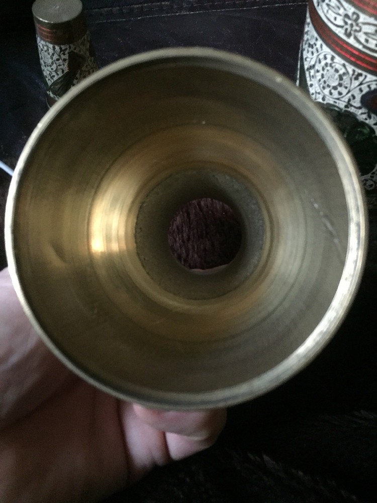 BIN Brass Bottle With Peacock Engraving