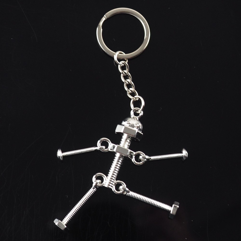 Nut & Bolt Robot Stick Man Keychain