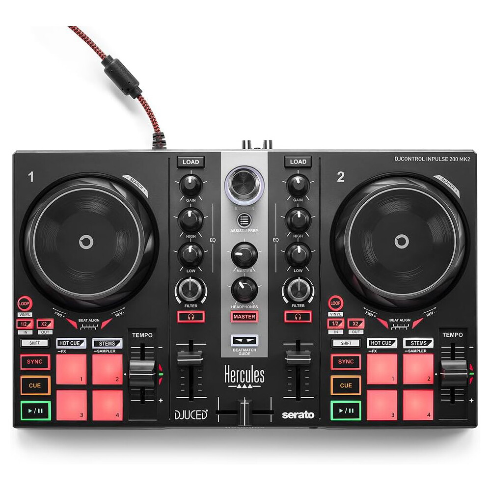 Hercules DJControl Inpulse 200 MK2 - Compact DJ Controller