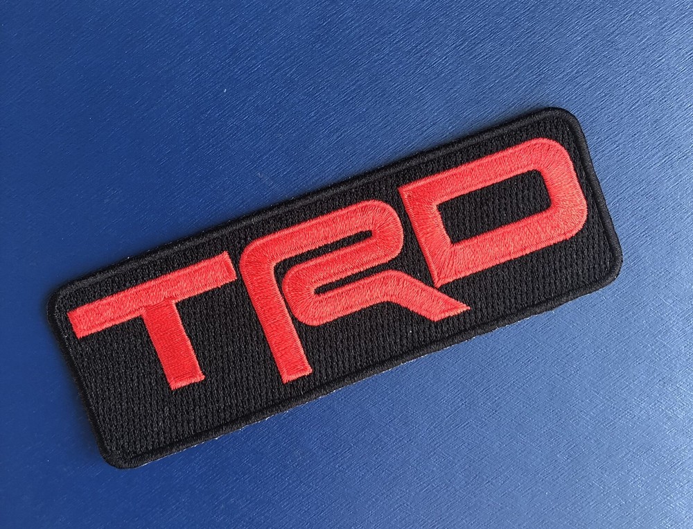 Set Of Two (2) TRD Toyota Racing Development Iron On Patch. 5”x1.75” Solid Red