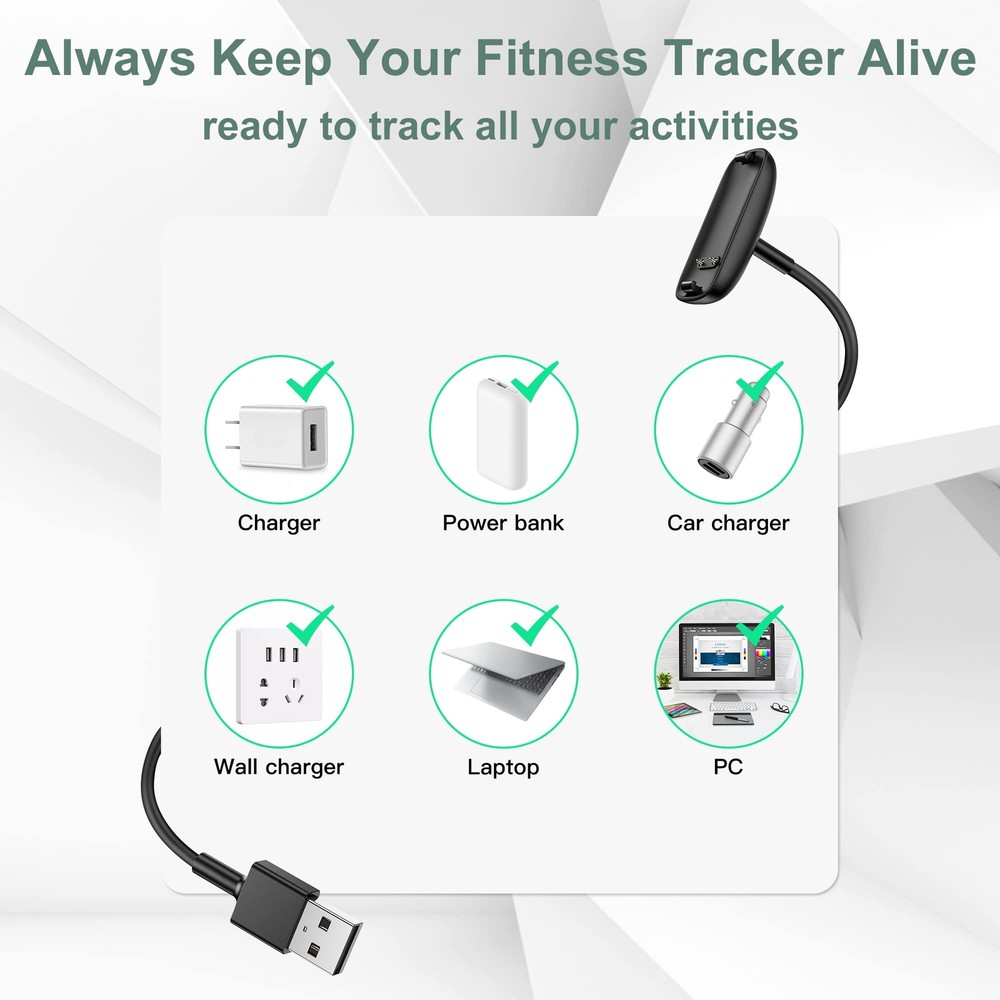 Fitbit Inspire 3 Charger Cable 2 Pack 3.3Ft