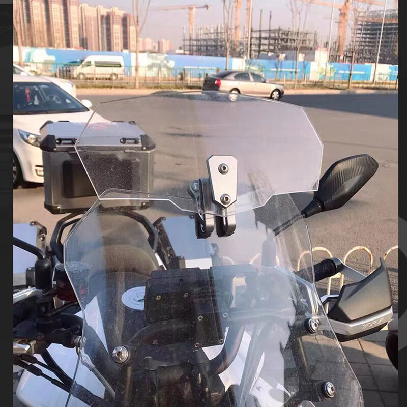 Universal Motorcycle Windscreen Windshield Extension Grey Adjustable