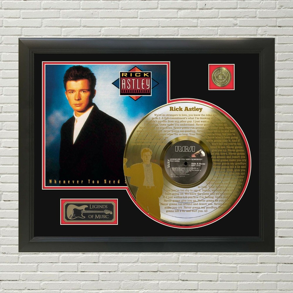 Rick Astley - Never Gonna Give You Up etched limited edition framed display