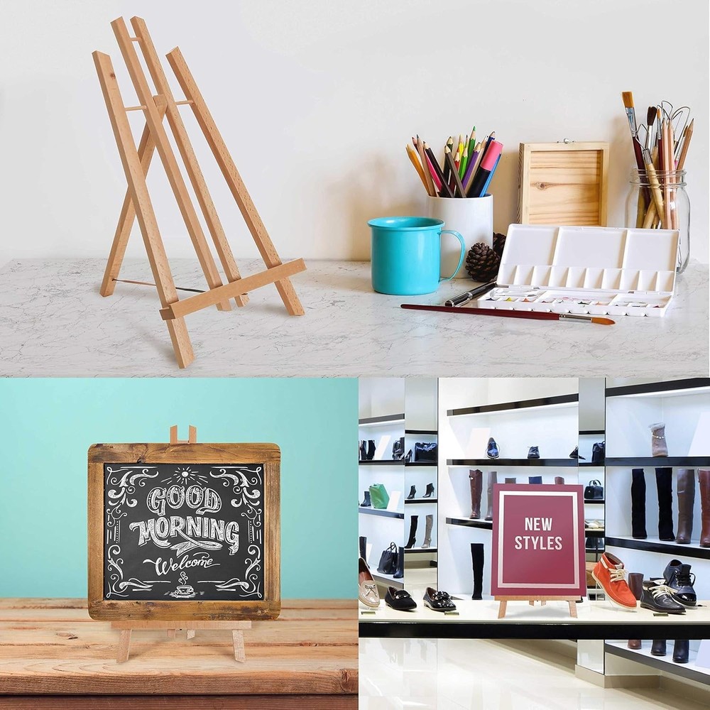 14" Medium Tabletop Display Easel - Beechwood Artist A-Frame Display Stand, W...