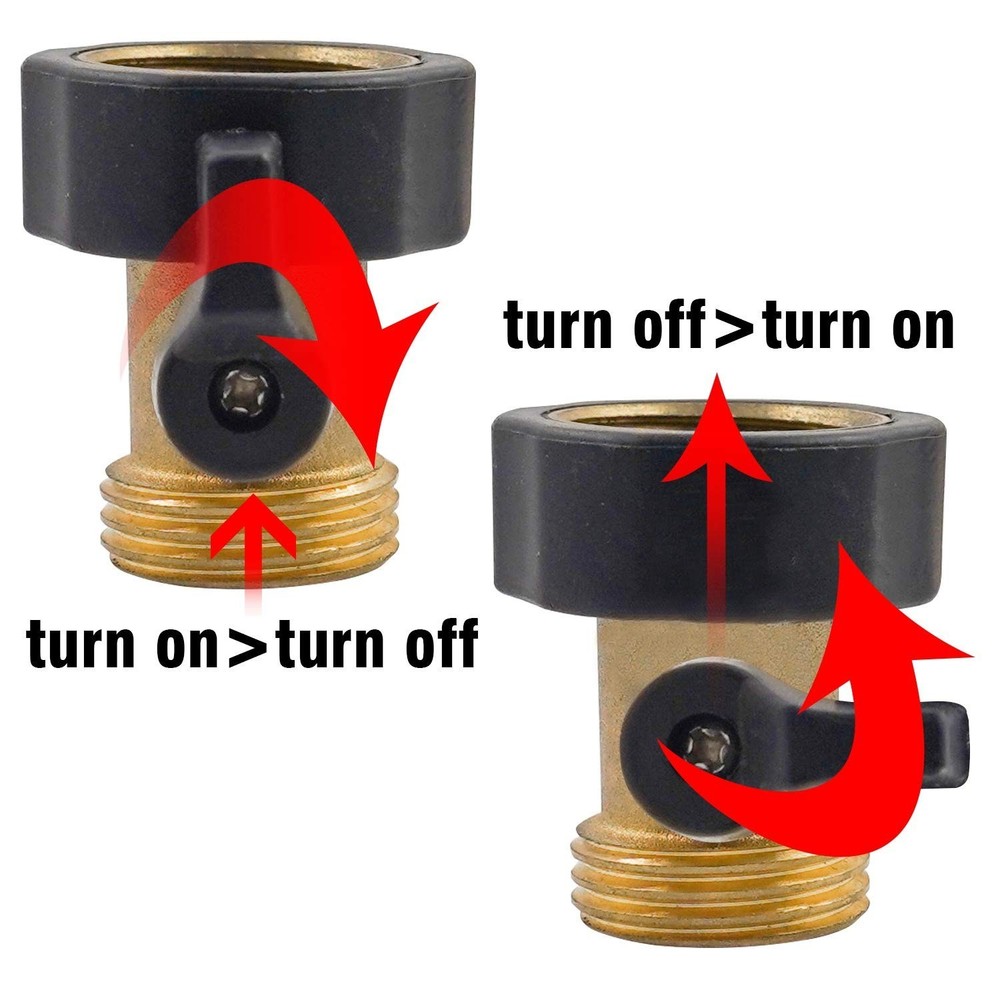 Solid Brass Hose Valve 3/4 Inch 2 Pack With Washers Black