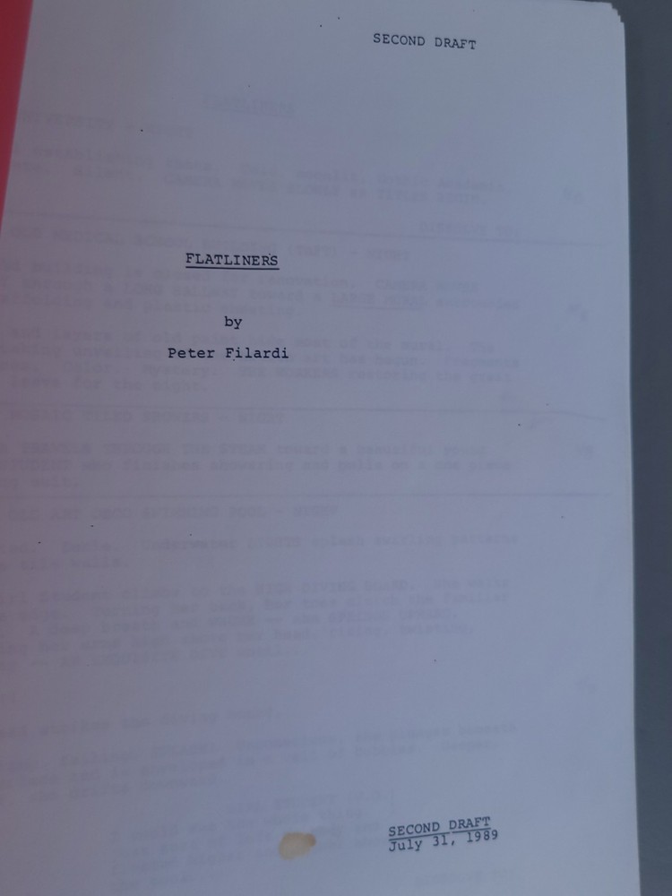 Flatliners Movie Script by Peter Filardi Second Draft July 31,1989 Paper Script