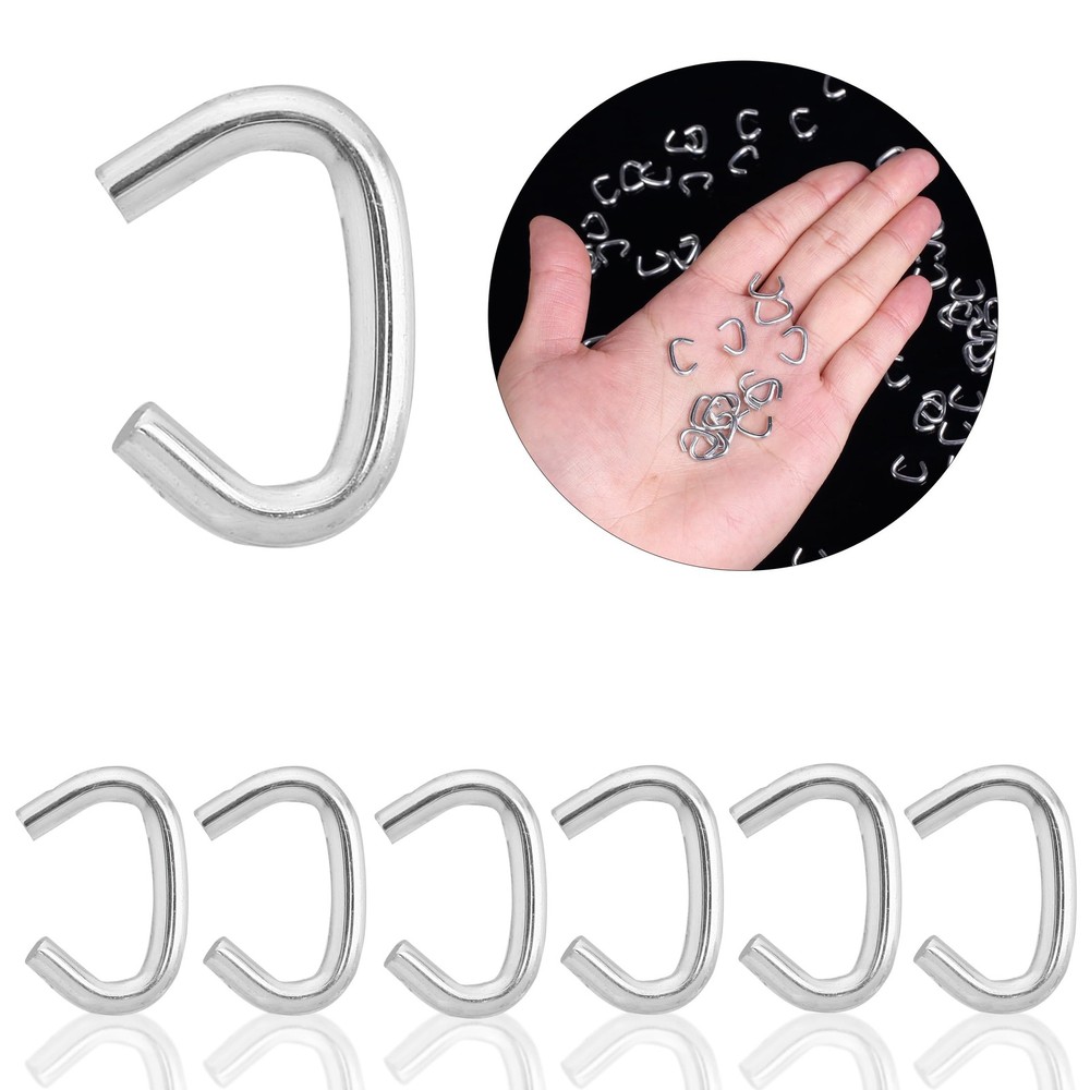 Mr. Pen Galvanized Hog Rings, 3/8", 425 Pcs, Auto 425 Silver