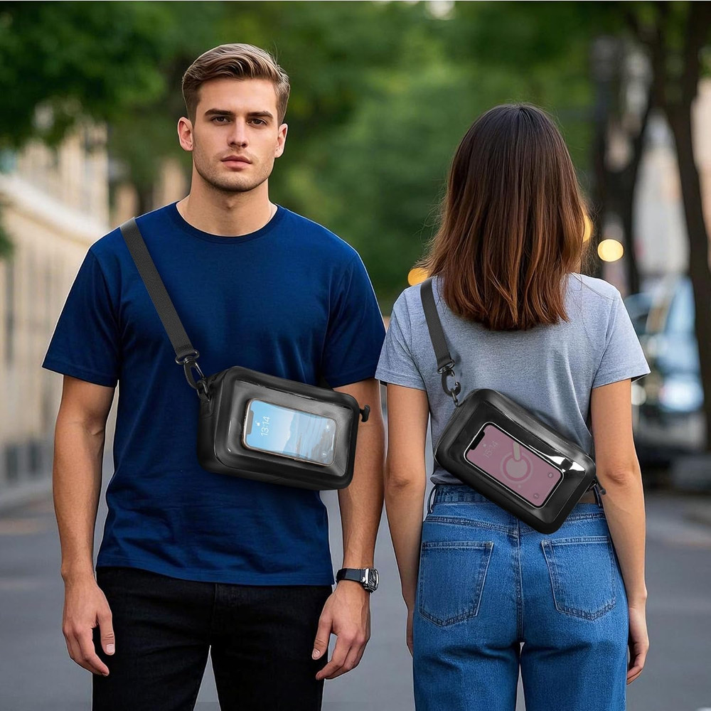Waterproof Sling Bag Phone Touch Screen Feature Back Molle System Waterproof