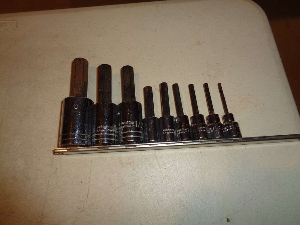 Proto Professional Tools- 9 pc. SAE Allen Socket Set With 1/8"-5/8"