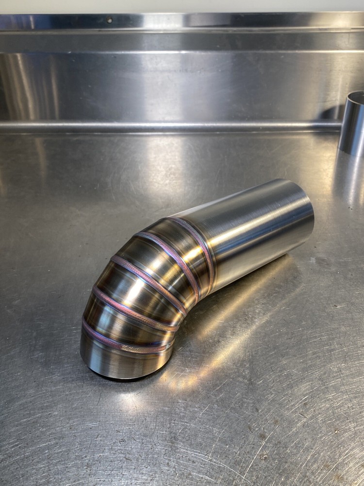 4" Welded Pie Cuts + 6” Extension 90 Degree Elbow 304 Stainless Steel Exhaust