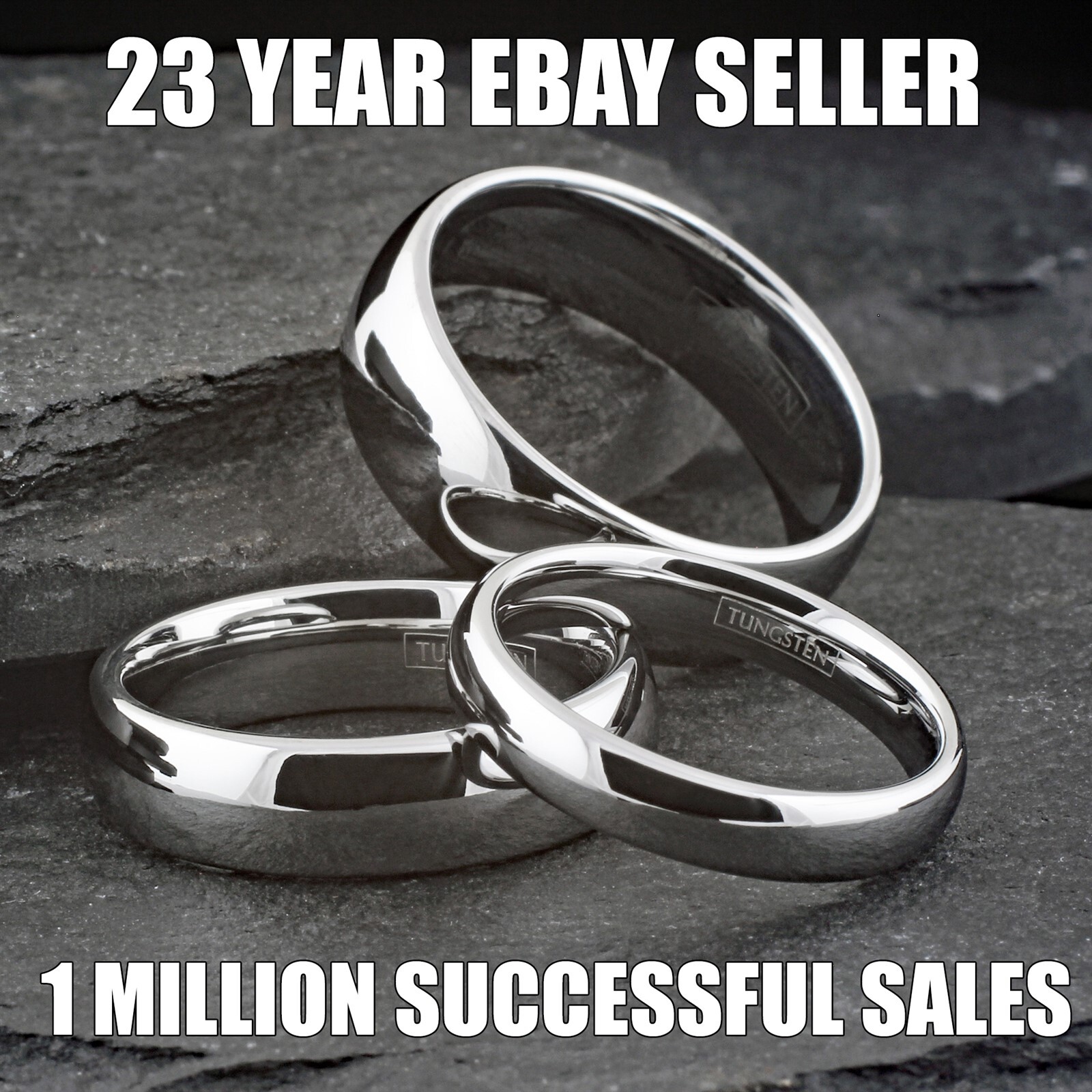 Tungsten Carbide Silver Polished Plain Wedding Band Ring 2mm 3mm 4mm 6mm 8mm