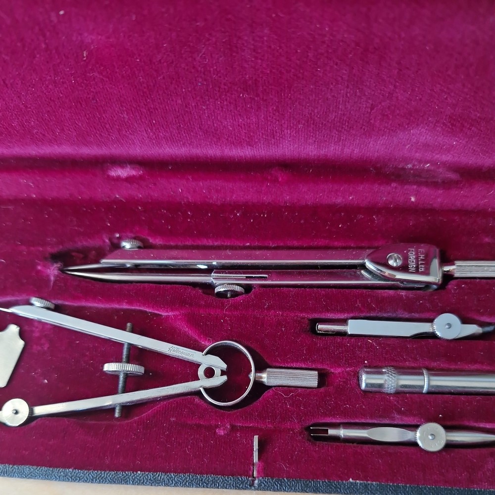 Vintage E H LTD Steel Technical Drawing Draughtsman Set