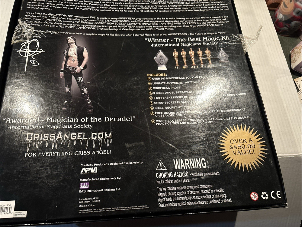 Magic Set Criss Angel Mind Freak Ultimate Magic Kit EMPTY BOX ONLY