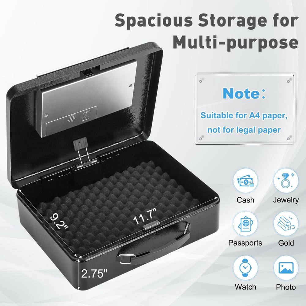 KYODOLED Safe Box with Digital Keypad Lock, Lock Box with Code for Personal I...