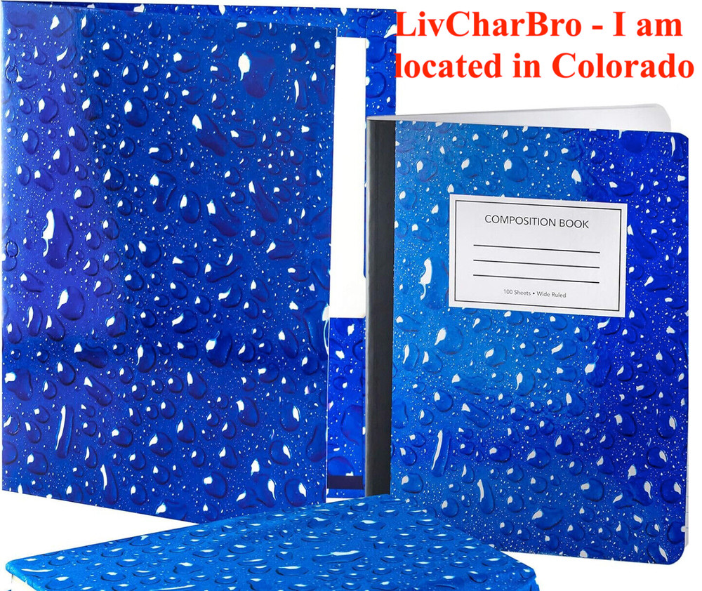3 Piece Set-Composition Notebook-Book Sox Stretchable Book Cover-3 Ring Folder