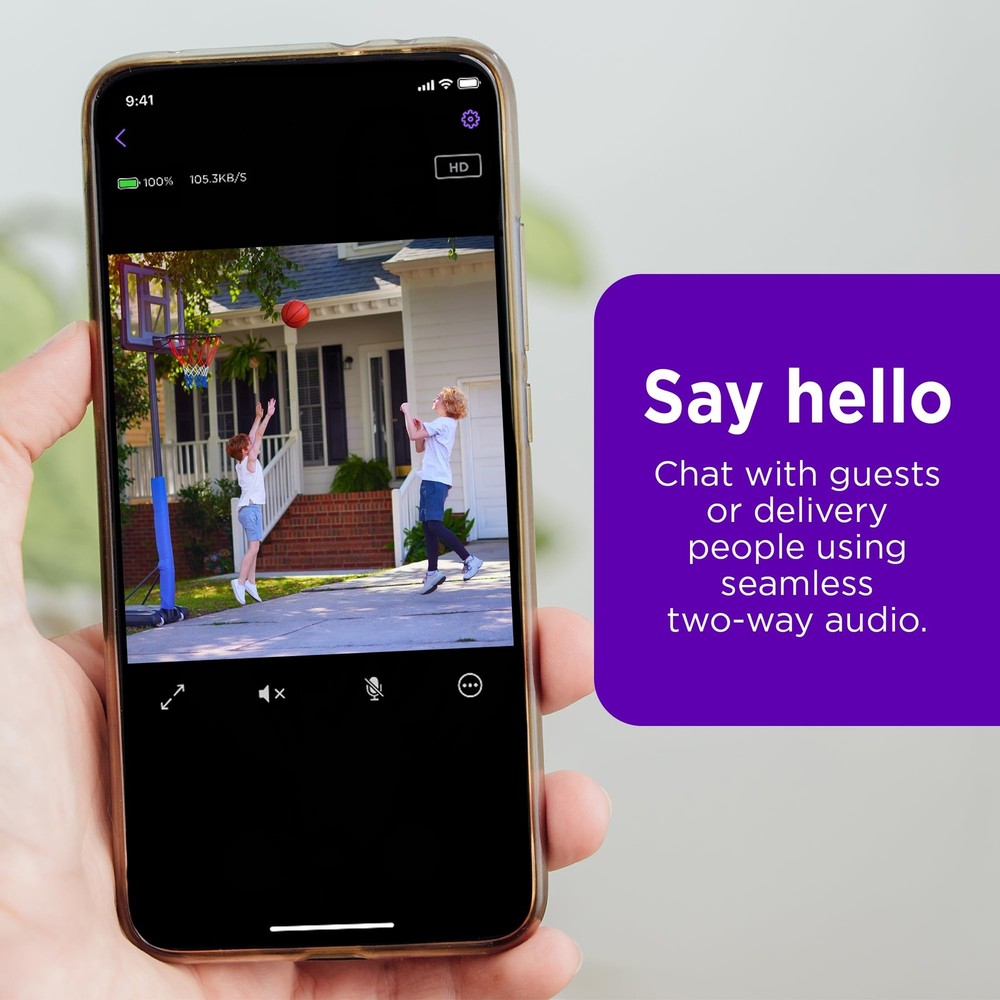 Roku Outdoor Camera for Home Security IP65 Wired Security Camera