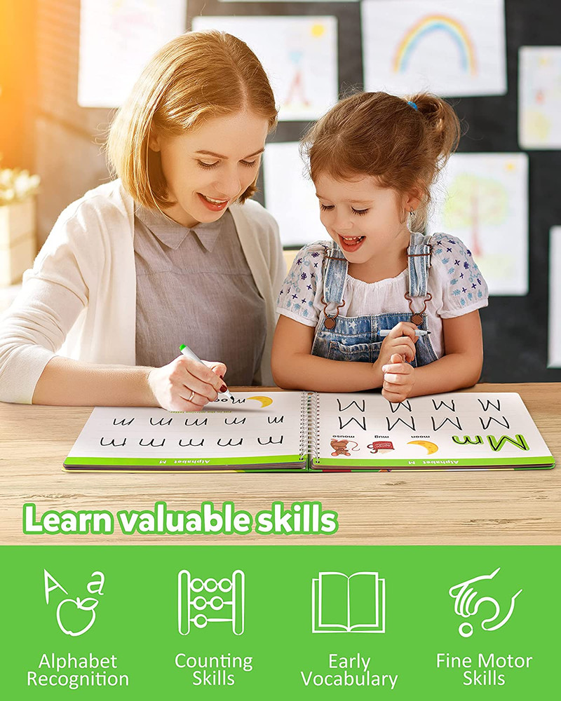 Learn to Write Workbook, Numbers Letters Practicing Book, ABC Alphabet Sight Wor