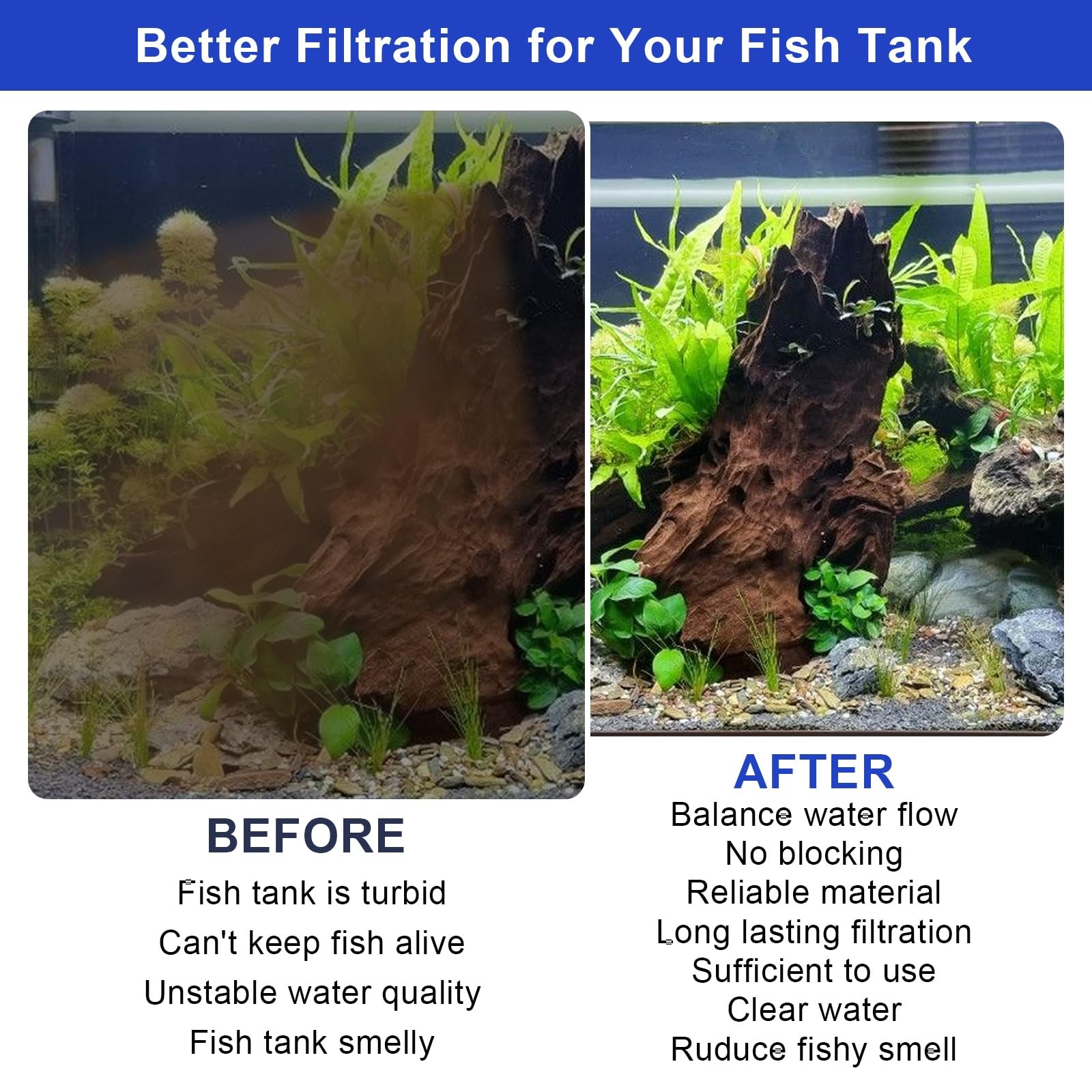 16 PCS Replacement Canister Filter Pads Compatible with SUNSUN White