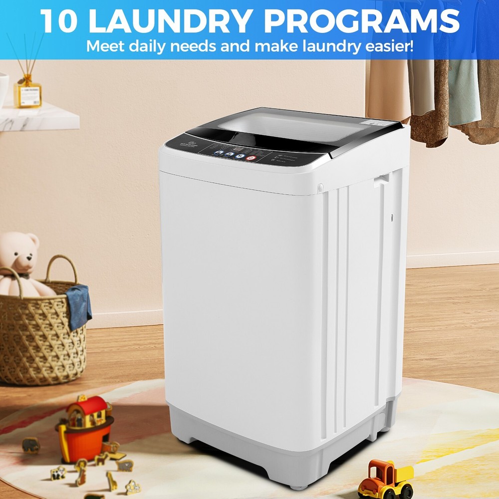 Washing Machine Full Automatic 17.8LB Top-Loading Compact Laundry Washer & Dryer