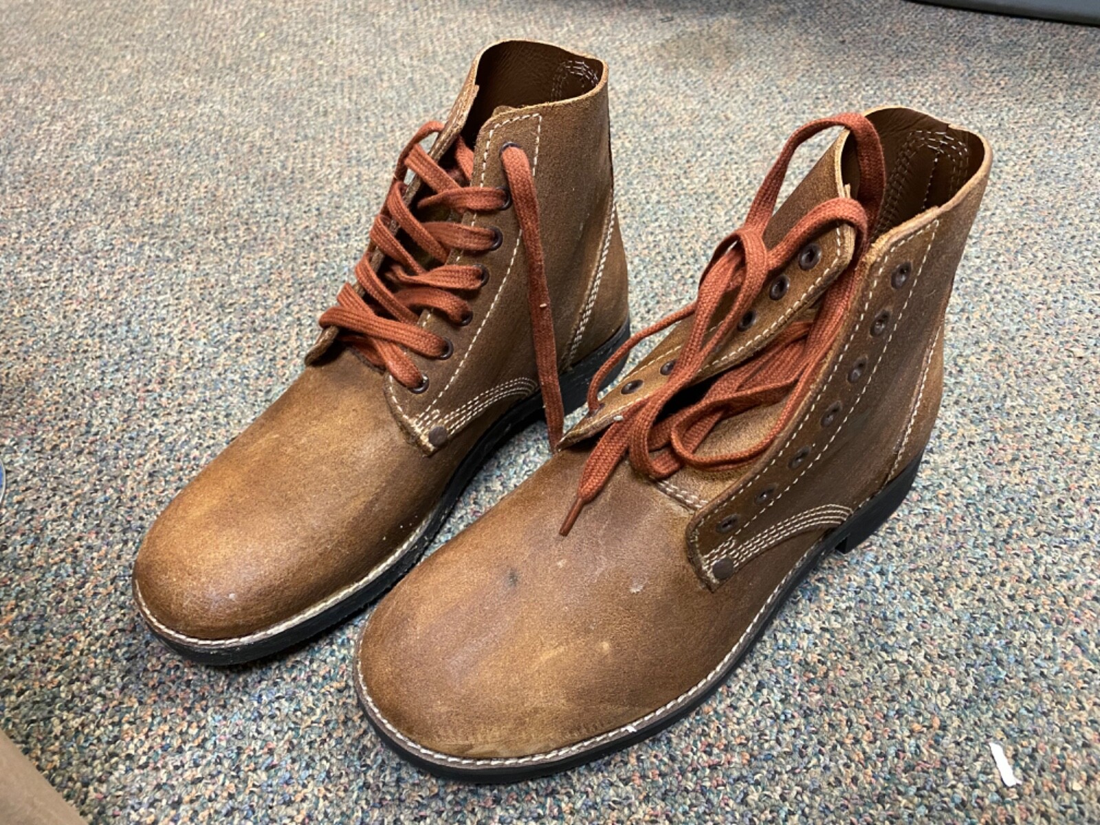 WWII US ARMY "ROUGHOUTS" COMBAT FIELD SERVICE SHOES- SIZE 11