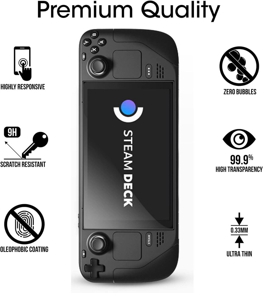 3 Pack for Steam Deck/Steam Deck OLED Screen Protector Tempered Glass, Designed