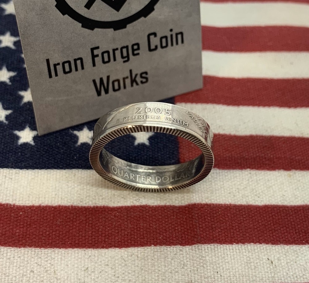California CA SILVER state Quarter Coin Ring