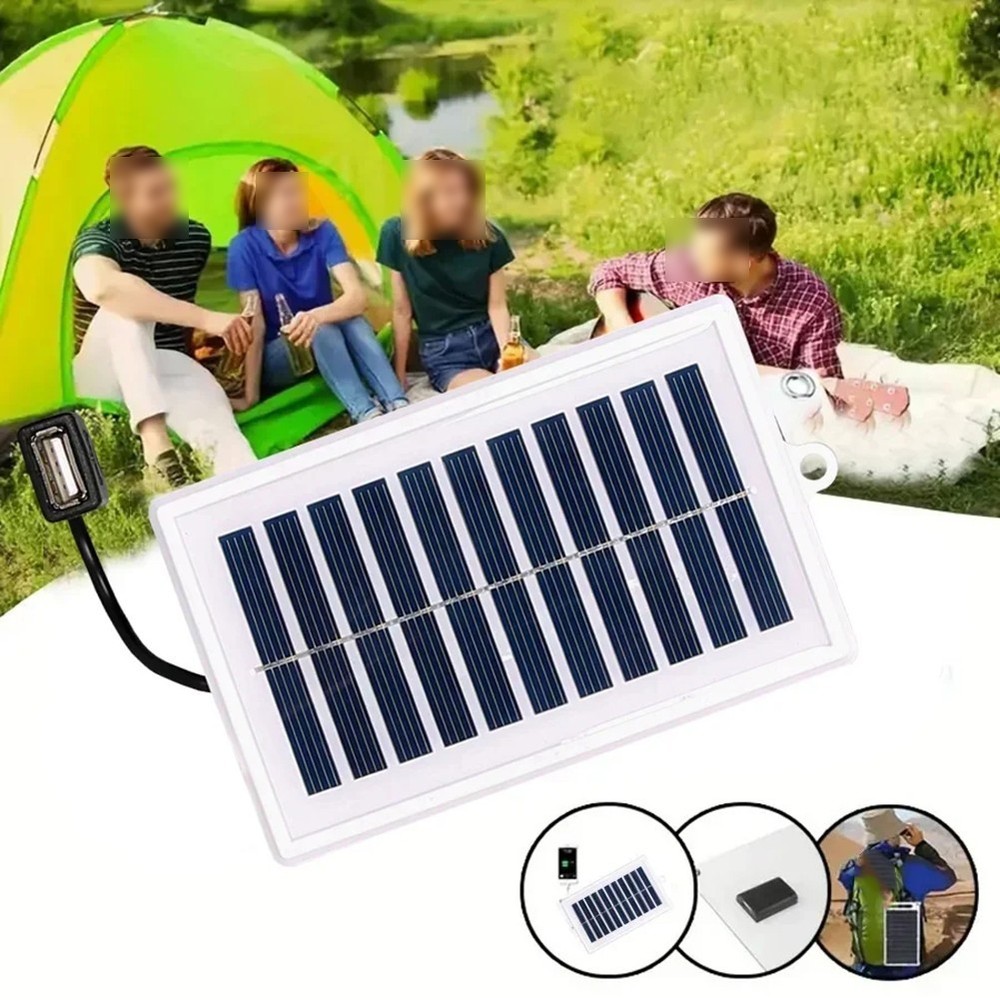 2W 5V Portable Solar Panel USB Interface for Outdoor Lighting and Devices