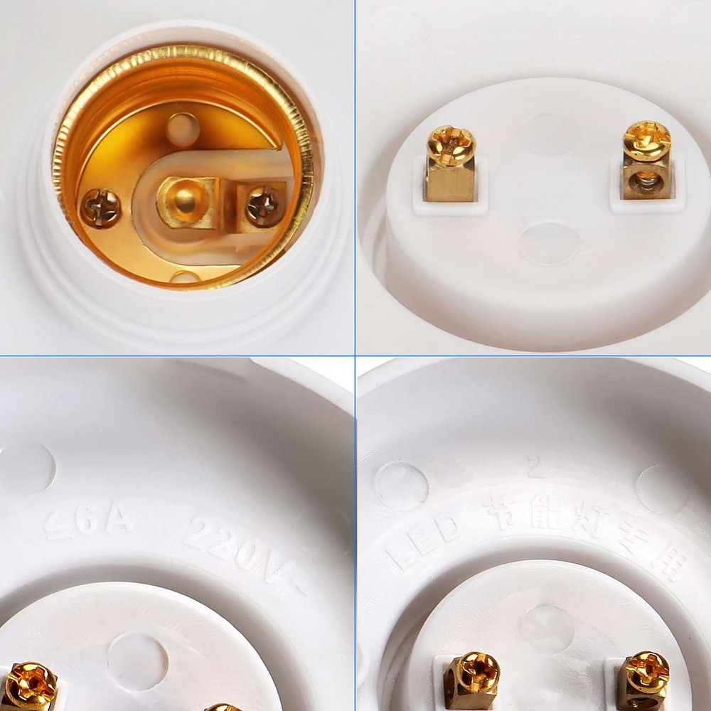 1-20 Pcs E27 Light Bulb Pendant Lamp Fixing Base Holder Screw Cap Socket Round