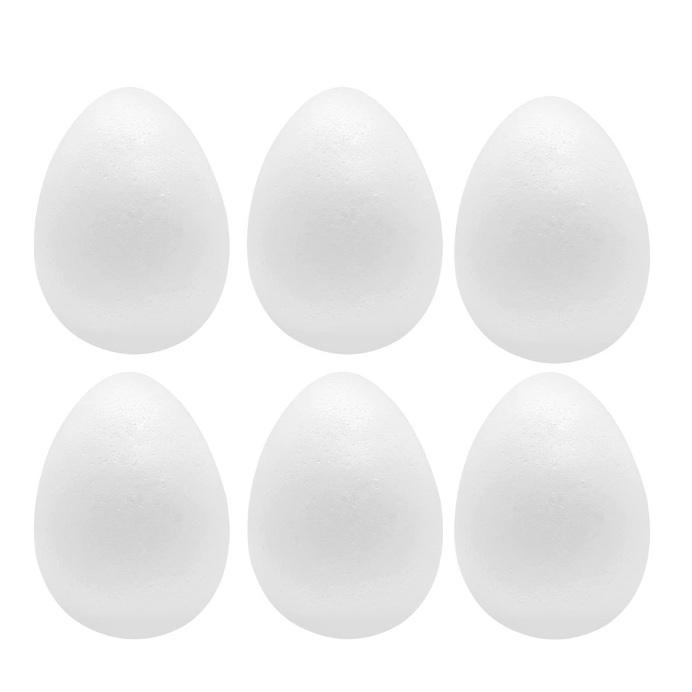 6 Pack 6 inchs Craft Foam Eggs, Polystyrene Foam Eggs Use for Easter, Hallowe...