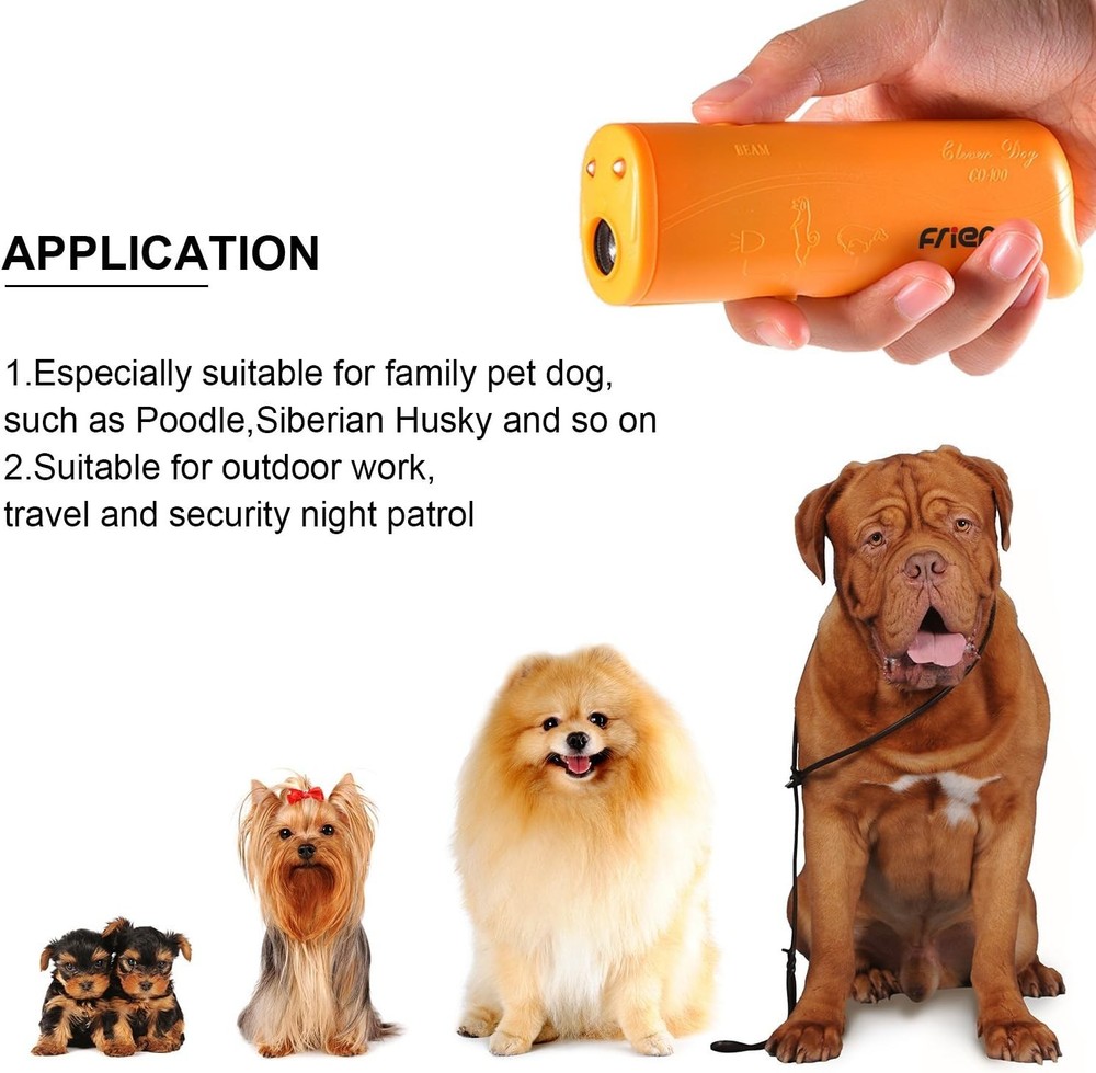 Pet-Friendly LED Ultrasonic Trainer - Handheld Barking Control Device (Yellow)