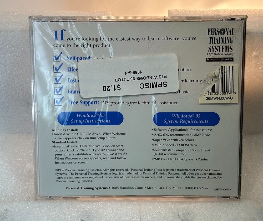 Personal Training Systems - Software Made Easy (CD, 1996, Windows 95) NEW SEALED