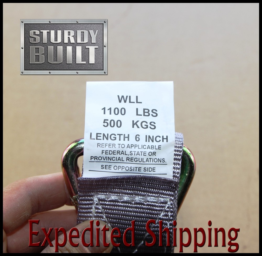 10x E Track Tie Off Rope Cargo Down Straps D Ring Fitting Enclosed Trailer Van