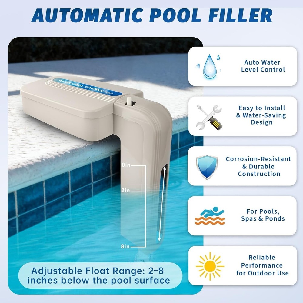 2026 Upgrade Automatic Pool Filler with Adjustable Float Valve, Automatic Pool W