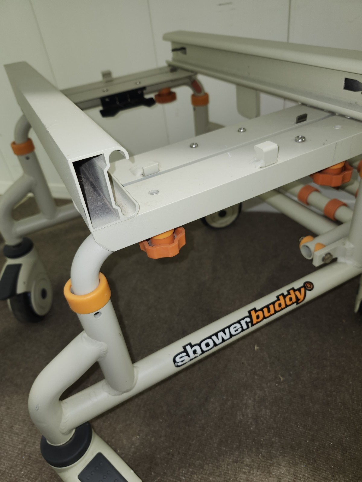 ShowerBuddy New SB2 Rolling Chair Base With Footrest And Locking Casters