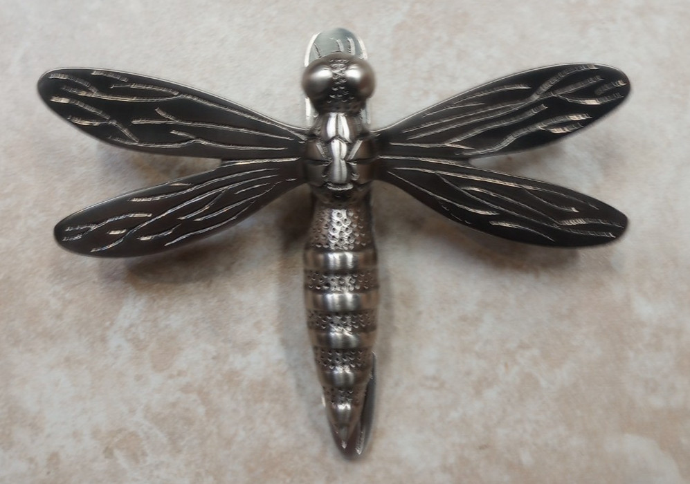 Decorative Solid Brass Dragonfly Hardware Door Knocker Pewter